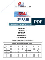 Processo de ingresso na UPE: caderão de prova com questões de biologia, química, história e mais