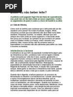 Leite, beber ou não beber - cálcio - depressão - osteoporose - alimentos - abacate
