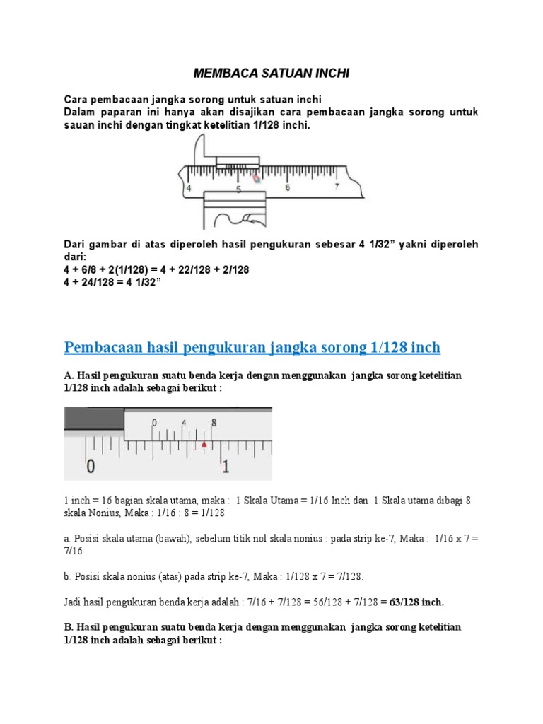 Membaca Jangka Sorong Satuan Inchi Pdf
