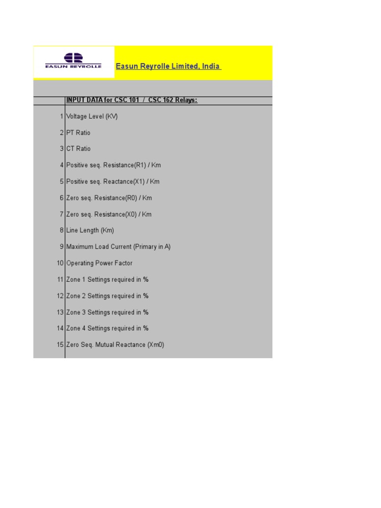 CSC Distance Relays - Sample Calculation | Download Free PDF ...