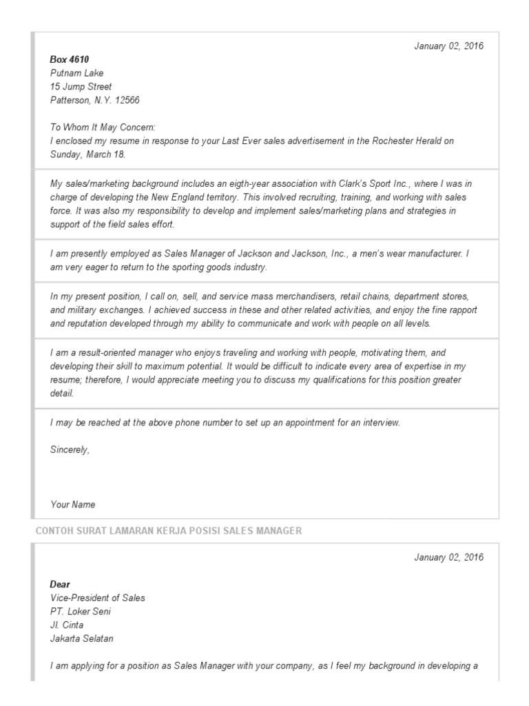 Contoh Surat Lamaran Kerja Bahasa Inggris Terbaru 2016