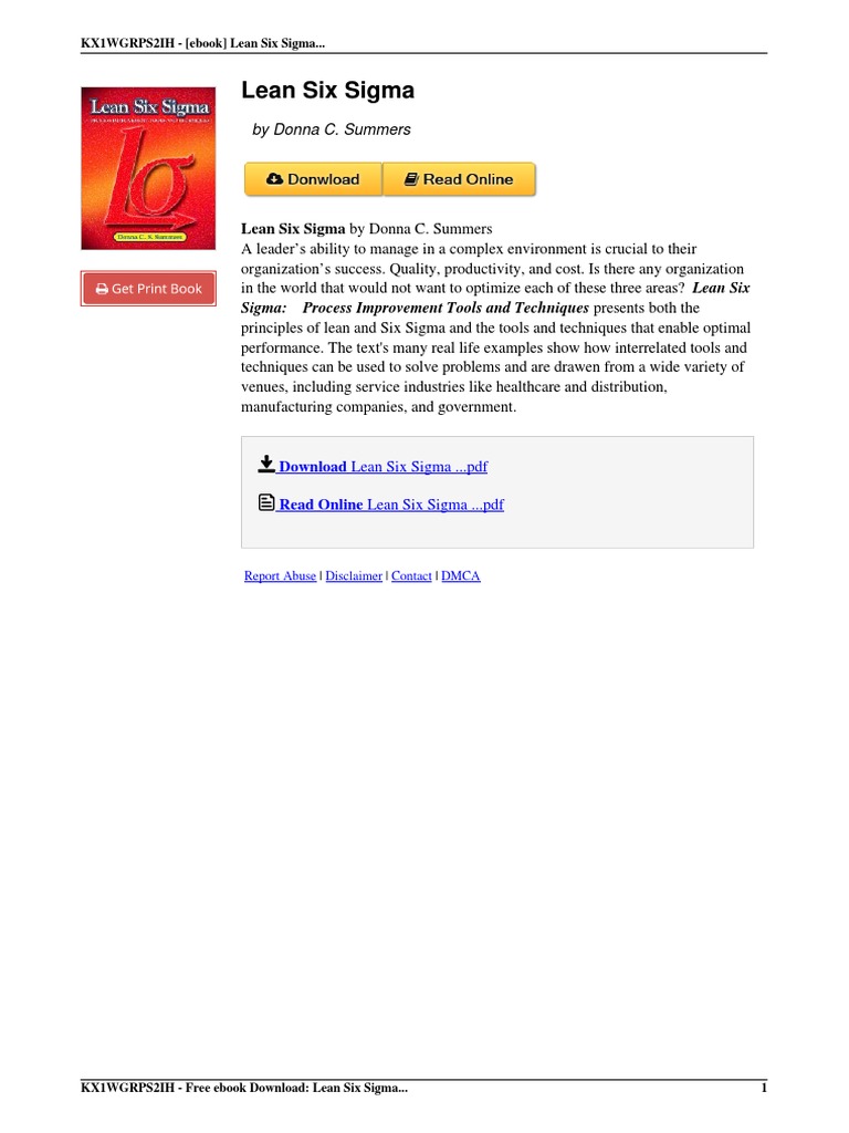 Lean Six Sigma Principles and Tools | PDF | Six Sigma | Inventory