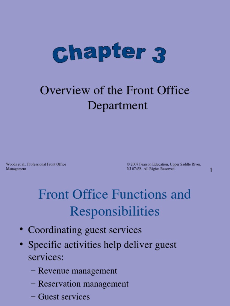 Overview of The Front Office Department PDF Employment Turnover