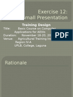 Exercise 12: Small Presentation: Training Design