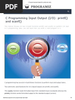 C Programming Input Output I o Printf and Scanf