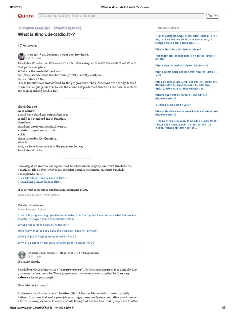 WHAT DOES INCLUDE DO IN C visual data 3