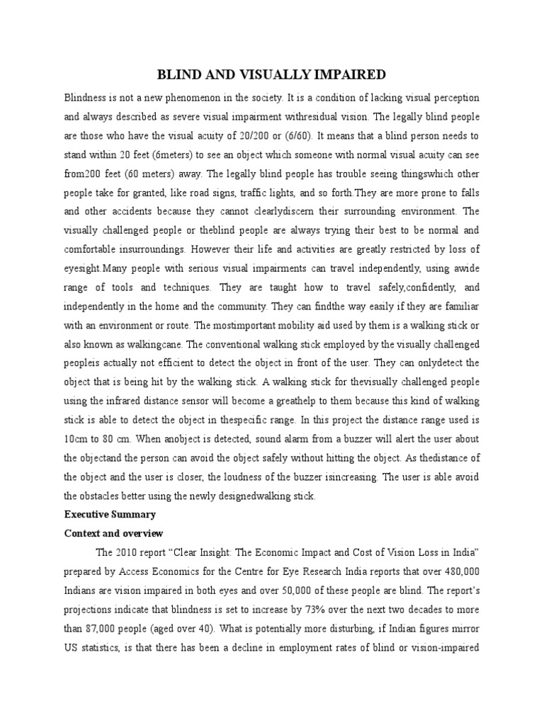 Enhancing Mobility for the Visually Impaired | PDF | Visual Impairment ...