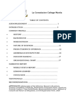 Practicum%OJT Report Table of Contents