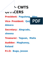 Nstp-Cwts Officers: President: Vice - President