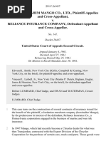 Hamdi & Ibrahim Mango Co., LTD., and Cross-Appellant v. Reliance Insurance Company, and Cross-Appellee, 291 F.2d 437, 2d Cir. (1961)