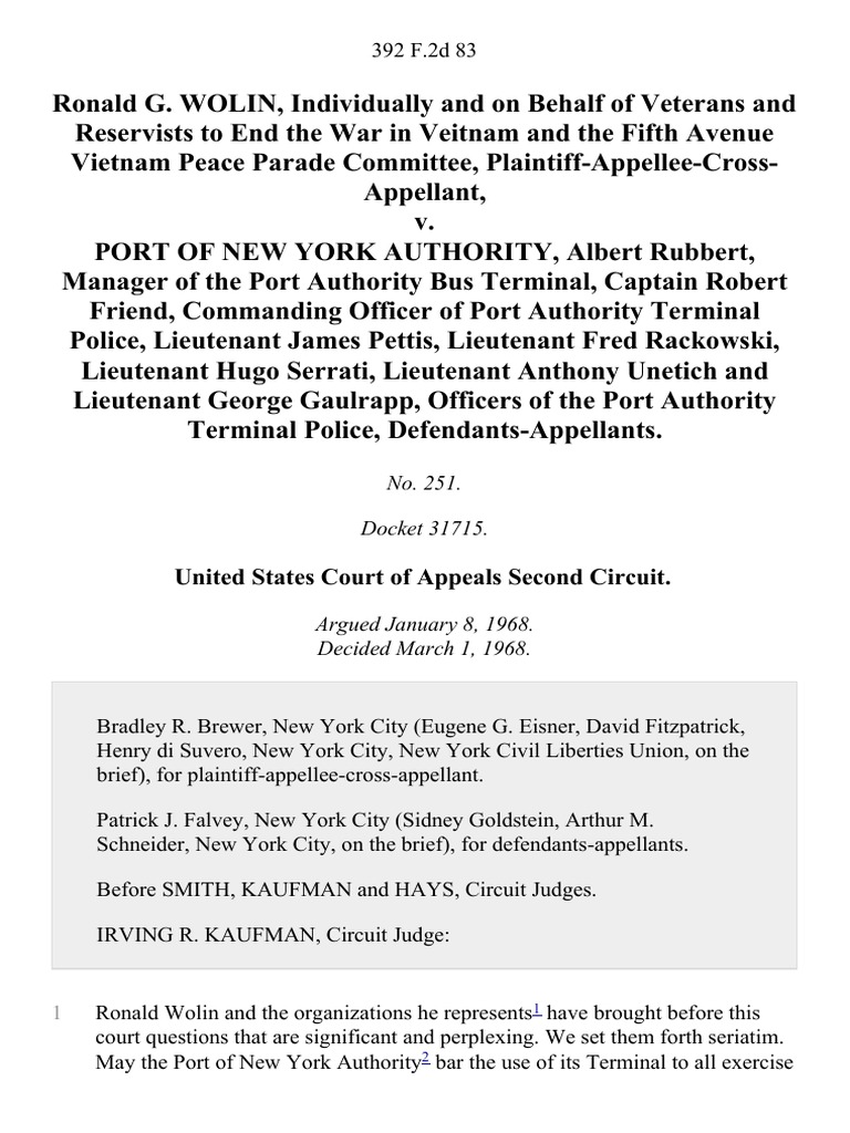 First Amendment Rights at Port Authority | PDF | Supreme Court Of The ...