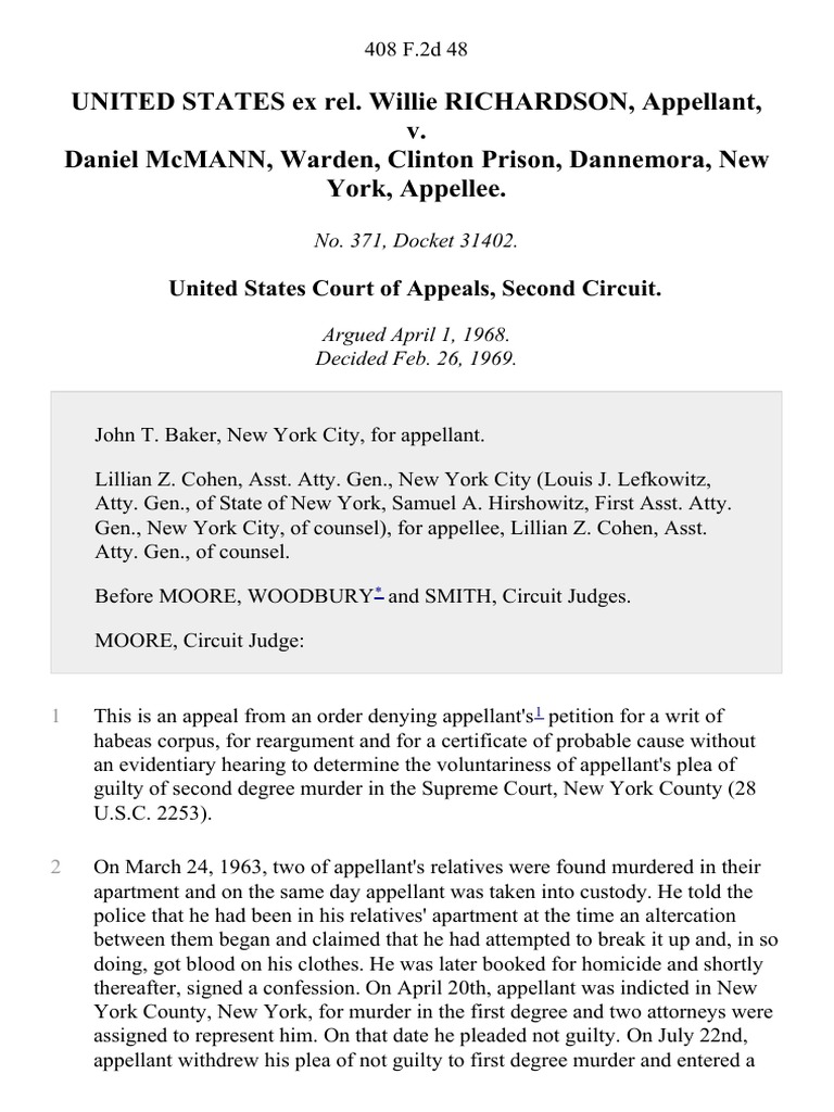 United States Ex Rel. Willie Richardson v. Daniel McMann Warden