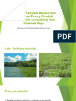 Analisis Produksi Biogas Dari Campuran Eceng Gondok