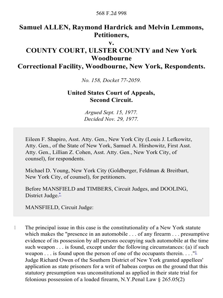 Samuel Allen Raymond Hardrick and Melvin Lemmons v County Court