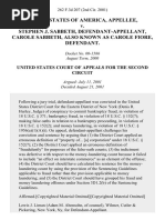 United States v. Stephen J. Sabbeth, Carole Sabbeth, Also Known As Carole Fiore, 262 F.3d 207, 2d Cir. (2001)