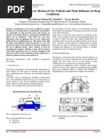 Aerodynamic Analysis of Motion of Two Vehicles and Their Influence On Drag Coefficient.