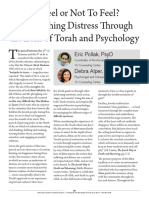 To Feel or Not To Feel? Approaching Distress Through The Lens of Torah and Psychology