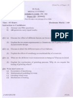 (WWW - Entrance-Exam - Net) - PTU M.Tech in Production Engineering Metal Cutting Sample Paper 3 PDF
