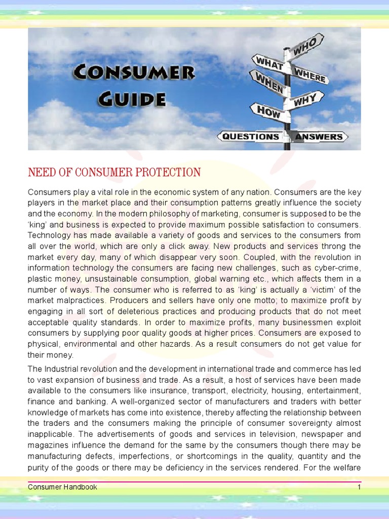 Consumer Handbook | PDF | Fineness | Consumer Protection