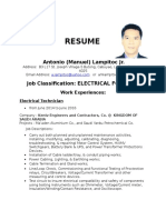 Resume: Antonio (Manuel) Lampitoc JR