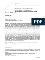 Transformational Leadership, Organizational Clan Culture, Organizational Affective Commitment, and Organizational Citizenship Behavior: A Case of South Korea's Public Sector