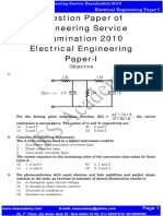 Question Paper of Engineering Service Examination 2010 Electrical Engineering Paper-I