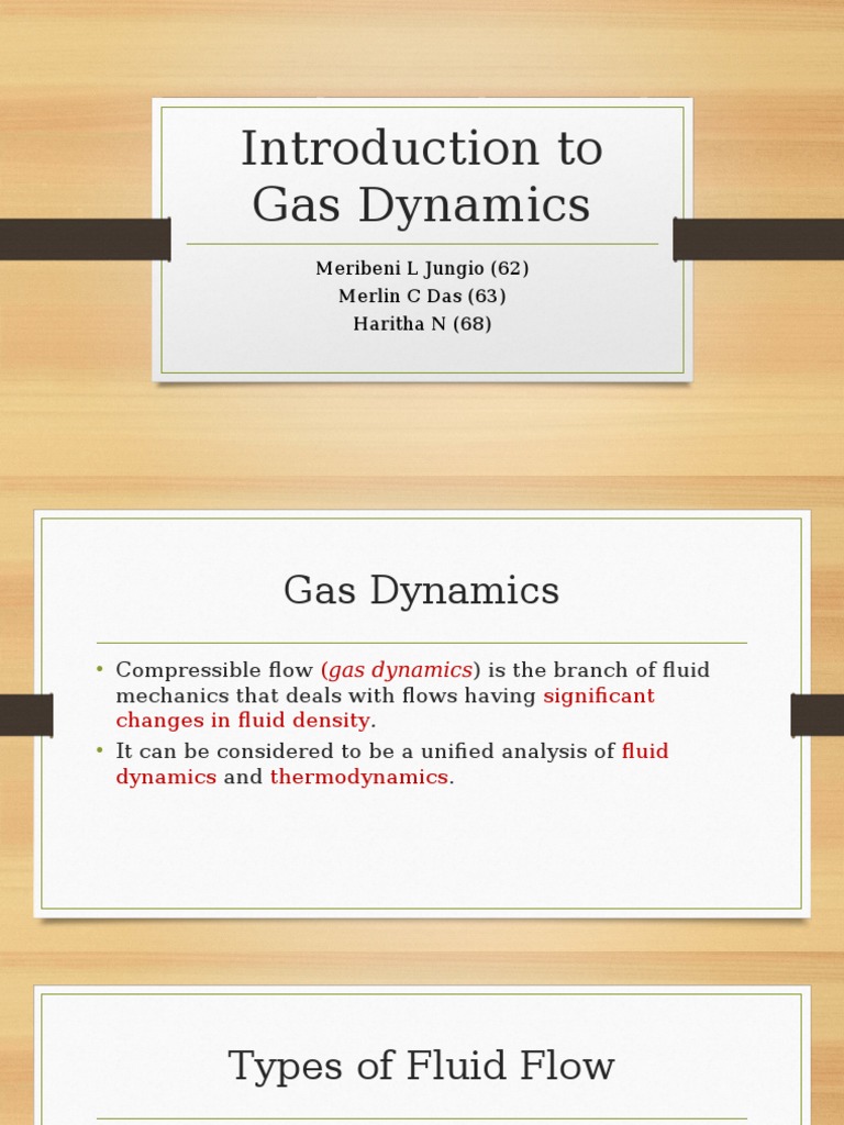 Overview of Gas Dynamics Principles | PDF