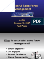 Successful Sales Force Management Paul Pease