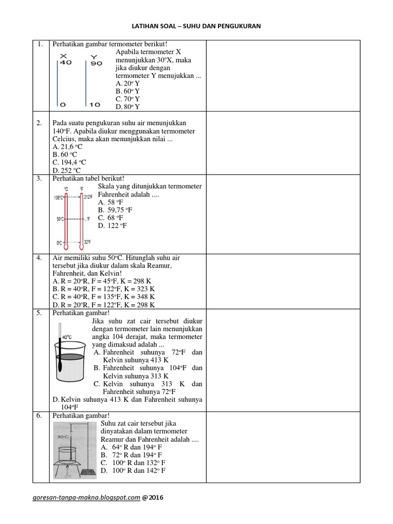Lat Soal Konversi Suhu (UN SMP)