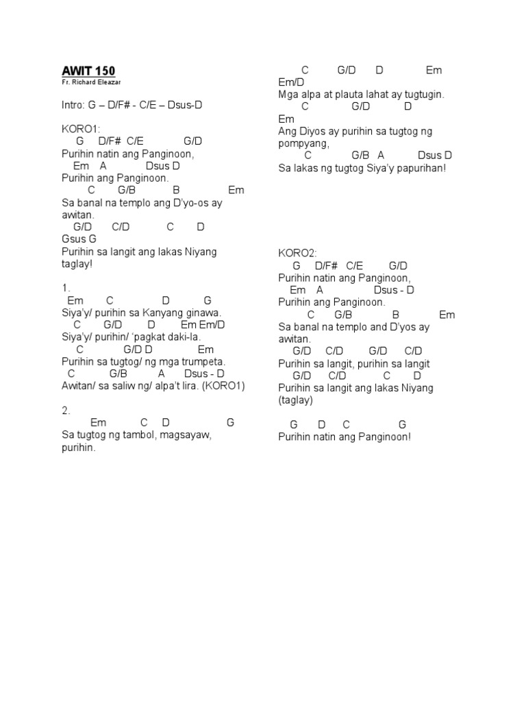 AWIT 150 Chords | PDF