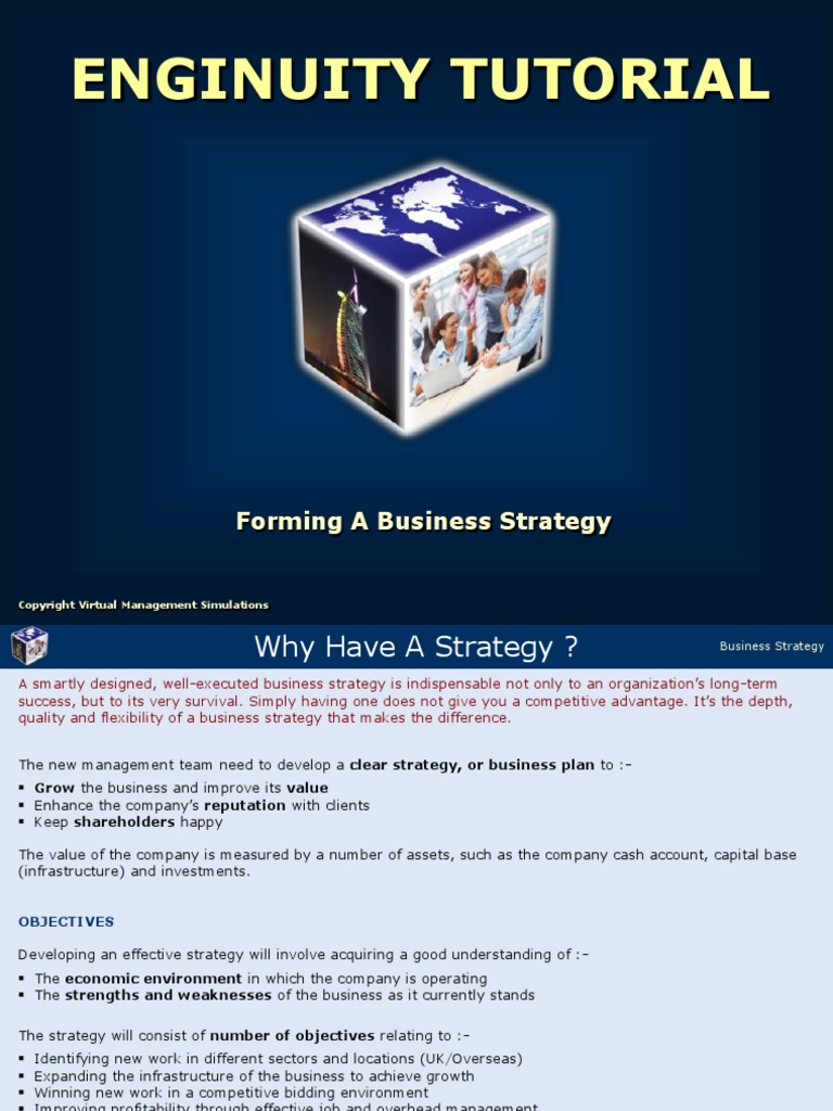 Enginuity Tutorial Forming A Business Strategy | PDF | Profit ...