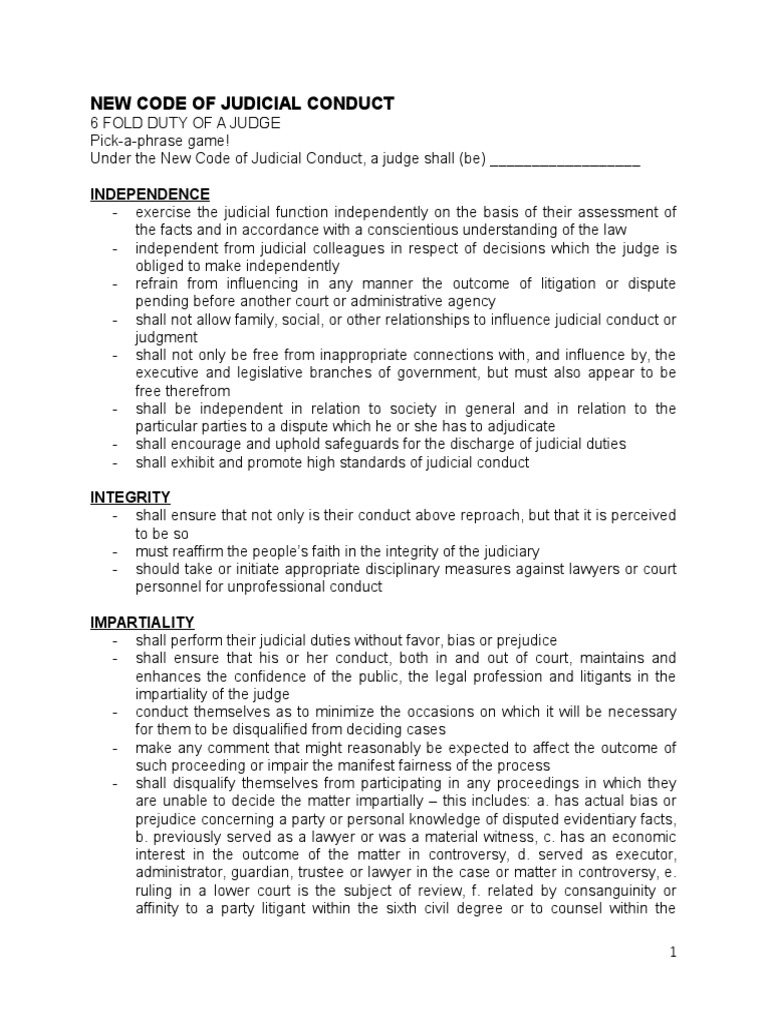 Code of Judicial Conduct PDF Judiciaries Lawyer
