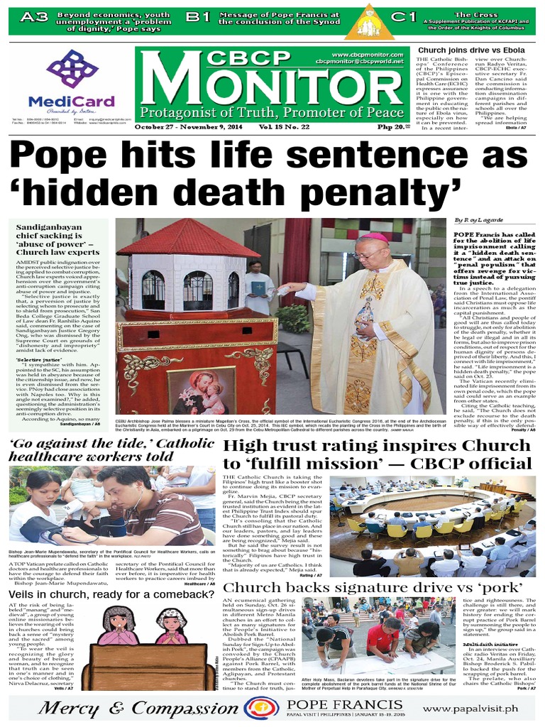 CBCP Monitor Vol. 18 No. 22 | PDF | Pope Benedict Xvi | Laity