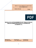 Manual de Los Procedimientos de Trabajo para El Area de Administracion