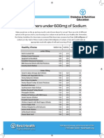 Frozen Meals Under 600mg Sodium Handout