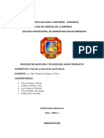 Proceso de Adopcion y Difusion de Un Nuevo Producto