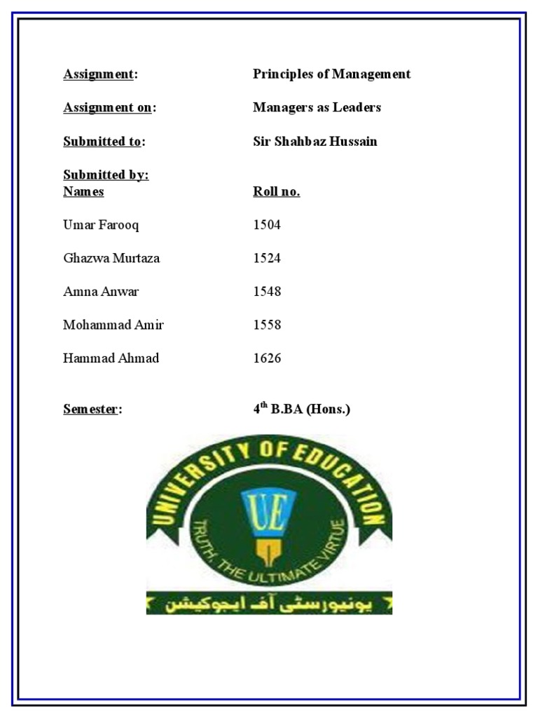 Leadership make up assignments image