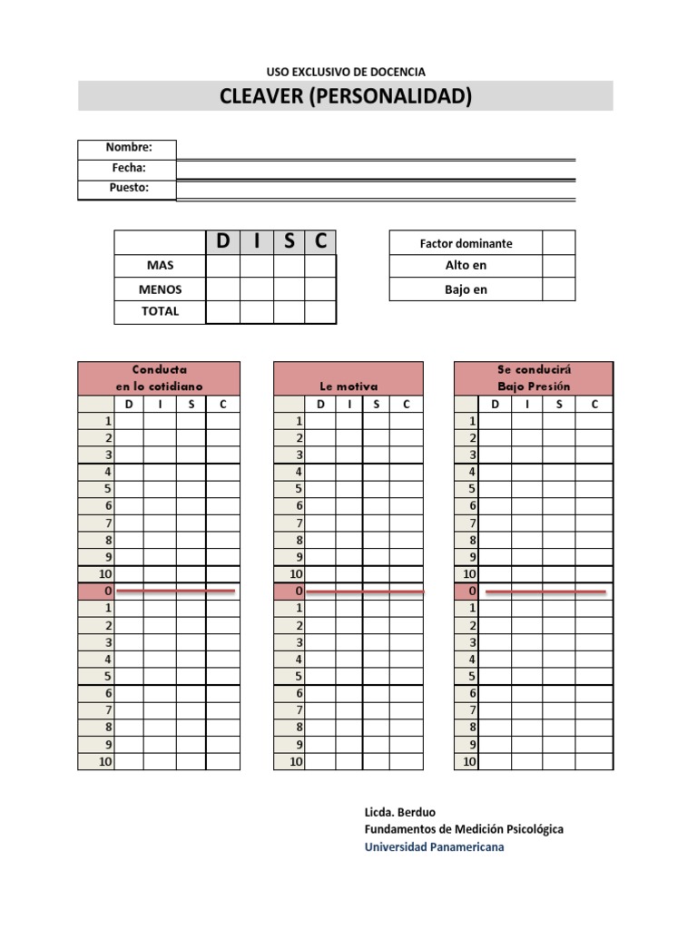 Tabla para Gráfica Cleaver PDF