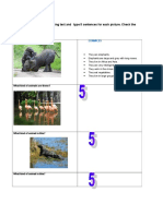 Instructions and Examples for Writing Sentences About Animals at the Zoo