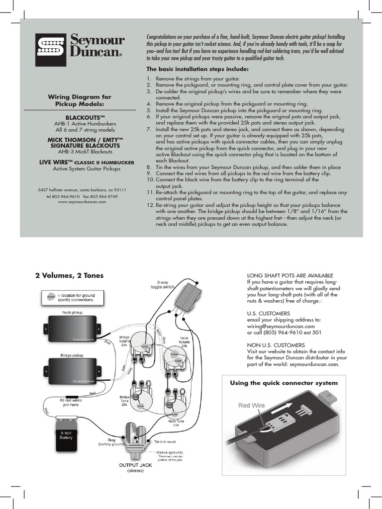 Seymour duncan wiring kit discount