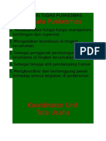 Uraian Tugas Utuk Tiap Tenaga Yang Ada