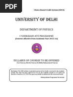 BSC Hons Physics Cbcs