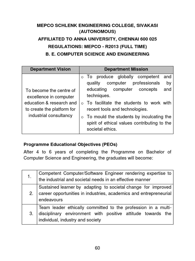 MEPCO CSE Curriculum Overview | PDF | Pointer (Computer Programming ...