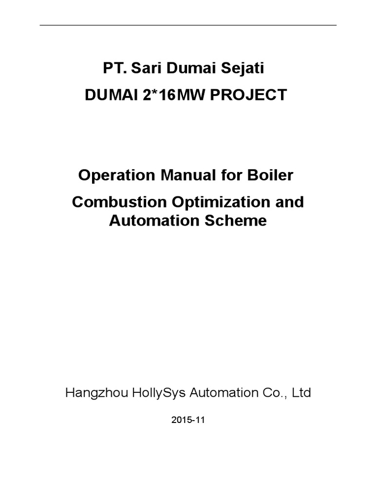 SDSOperator Manual For Boiler Combustion Optimization and Automation English PDF