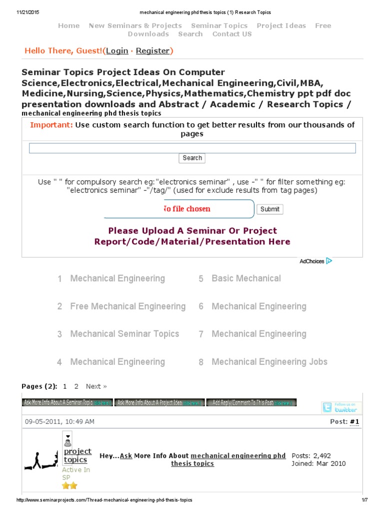 research paper mechanical engineering topics