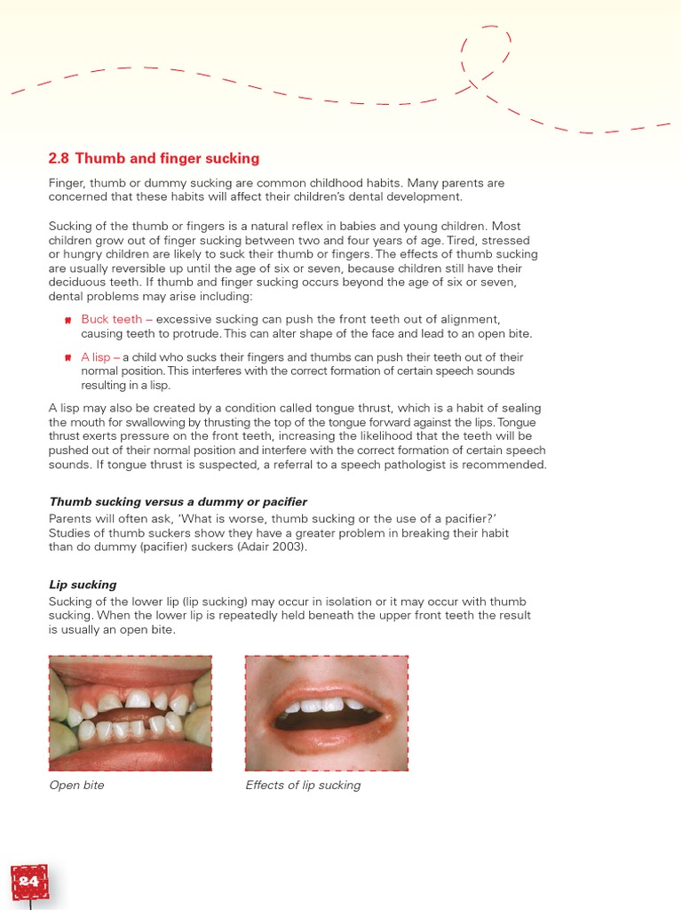 Teeth Manual Thumb and Finger Sucking in Children | PDF | Wellness ...