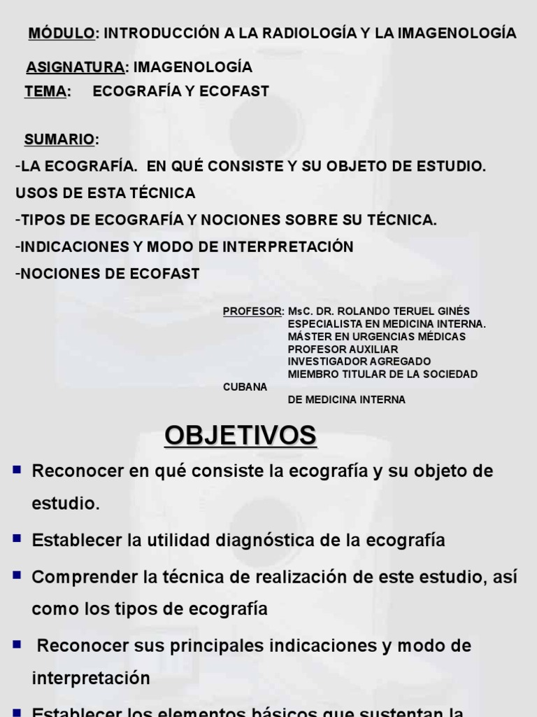 Conferencia 11 La Ecografía y El Ecofast | PDF