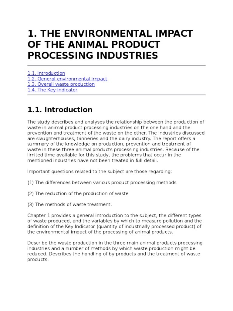 Animal Product Processing Industries PDF Wastewater Biodegradation