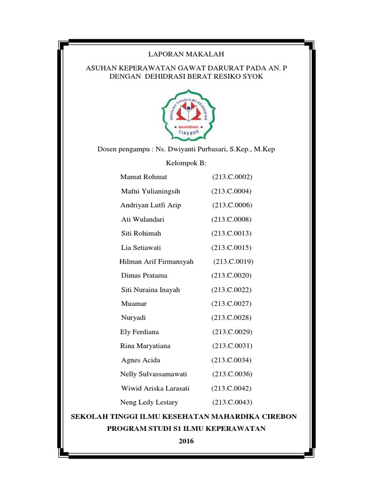 MAKALAH SYOK HIPOVOLEMIK