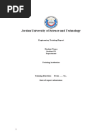 Jordan University of Science and Technology: Engineering Training Report